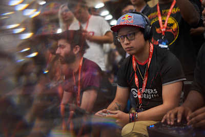 Olivier 'Luffy' Hay competes in Street Fighter V: Arcade Edition at Evo 2019, at the Mandalay Bay Convention Centre in Las Vegas, NV, USA on 3 August, 2019. 