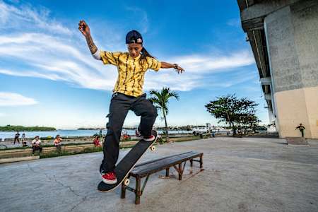 Margielyn Didal skating in Cebu City, Philippines on October 22, 2019