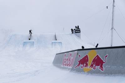 Clemens Millauer performs at the Laax Open in Laax, Switzerland on January 21, 2023.  