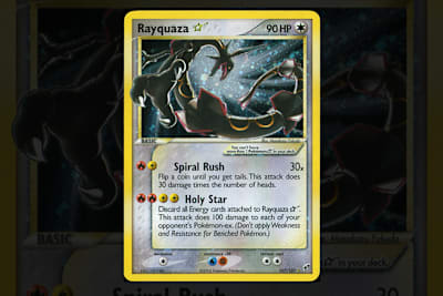 Un Rayquaza Gold Star en parfait état.