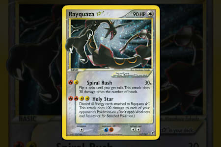 Un Rayquaza Gold Star en parfait état.