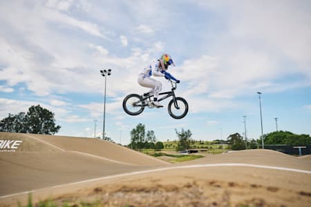 Saya Sakakibara  Saya Sakakibara performs at Macarthur BMX Track in Camden, Australia, on November 8, 2023.