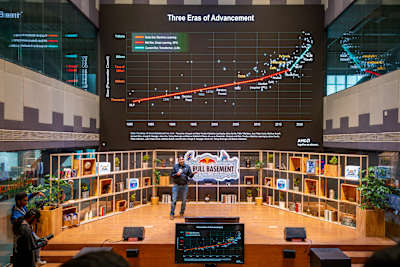 Praveen Koduru offers insights at the Red Bull Basement National Final in Hyderabad, India on November 17, 2024.