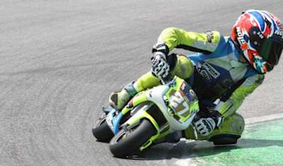 Mattia Casadei racing on his pocket bike as a kid