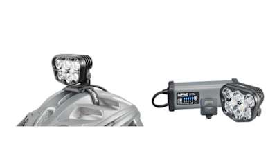 Imagen del potente foco Lupine Alpha para ser montado en el casco.