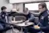 Marc Márquez talks in his trailer with Repsol Honda Team Chief Engineer Santi Hernandez and Electronics Engineer Carlo Luzzi during the MotoGP at Le Mans, France on May 14, 2023.