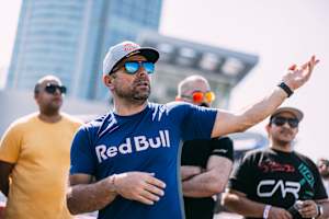 Abdo Feghali was seen during Red Bull Car Par Drift UAE Final at Corniche in Abu Dhabi, United Arab Emirates on March 4th, 2023  