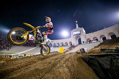Ken Roczen at Round 3 of the AMA SuperMotoCross Series at the LA Coliseum
