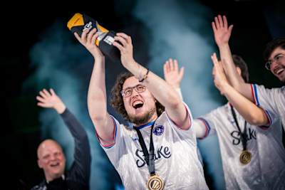 Mathieu "ZywOo" Herbaut celebrates in 2025.