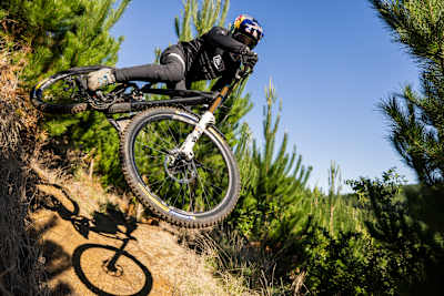 Brook MacDonald riding in Whakarewarewa Forest in Rotorua, New Zealand on April 2, 2021