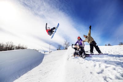 Zeb Powell hitting the half pipe during the Red Bull Slide-In Tour 
