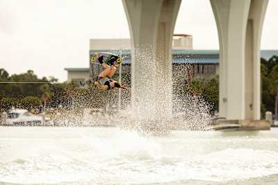 Meagan Ethell wakeboards in Clearwater, Florida