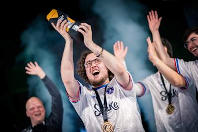 Mathieu "ZywOo" Herbaut celebrates in 2025.