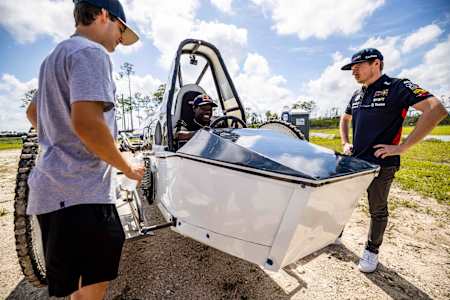Jett Lawrence, Zion Wright and Max Verstappen prep for swamp buggy practice