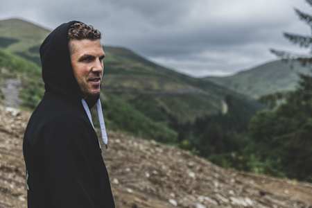 Dan Atherton on the Red Bull Hardline course, Machynlleth, Wales, September 3, 2022.