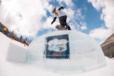 Zeb Powell at Red Bull All Snow at Loon Mountain in Lincoln, New Hampshire
