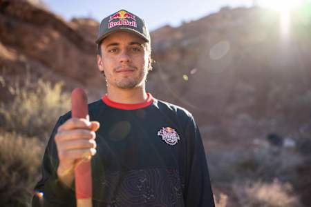 Carson Storch poses for a portrait at Red Bull Rampage in Virgin, Utah, USA, on October 14, 2021.