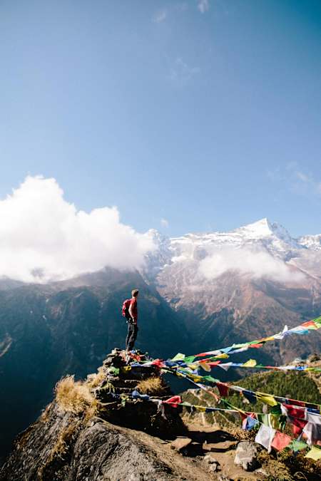Looking towards Namche Bazaar village Looking towards Namche Bazaar village