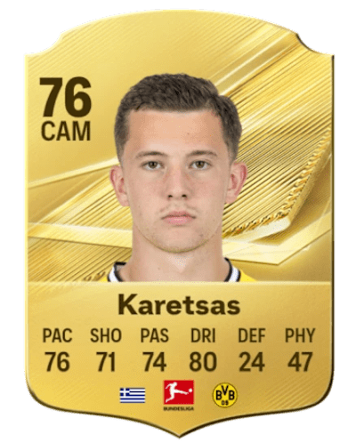 Konstantinos Karetsas's FC 27 player card.