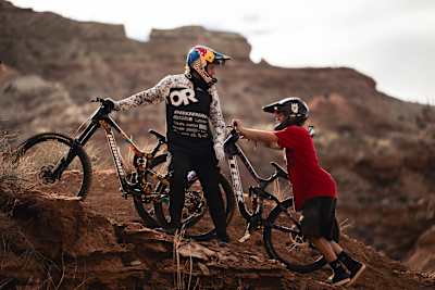 Carson Storch takes a pause at Red Bull Rampage.