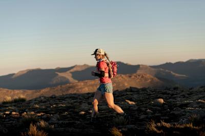 A runner takes on Ultra Trail race on top of the Drakensberg in Lesotho.
