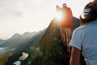 Judith Wyder and Remi Bonnet perform at Red Bull Ridges in Lungern, Switzerland, on July 9, 2019.
