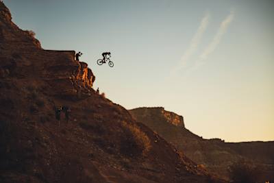 Brett Rheeder rides at Red Bull Rampage in Virgin, Utah