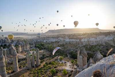 Valentin Delluc performs during the Fairy Flight shoot in Nevsehir, Turkey on September 1, 2022  