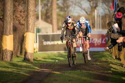 Wout van Aert as seen racing the 2022 Super Prestige cyclocross race in Heusden-Zolder, on December 27th in Belgium.