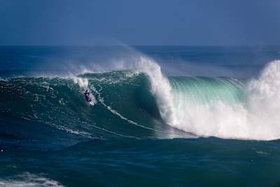 Kai Lenny during The Eddie at Waimea Bay in Haleiwa, Hawaii