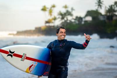 Kai Lenny seen during The Eddie at Waimea Bay in Haleiwa, Hawaii, United States on January 22, 2023.