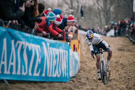 Wout van Aert performs in Koksijde, Belgium on January 14, 2018