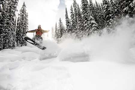 Travis Rice at the 'Pillow Line' in the Kootenay Valley of British Colombia.