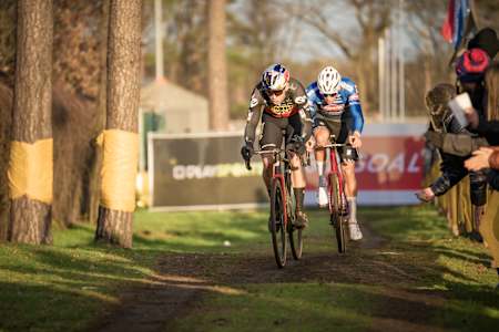 Wout van Aert as seen racing the 2022 Super Prestige cyclocross race in Heusden-Zolder, on December 27th in Belgium.
