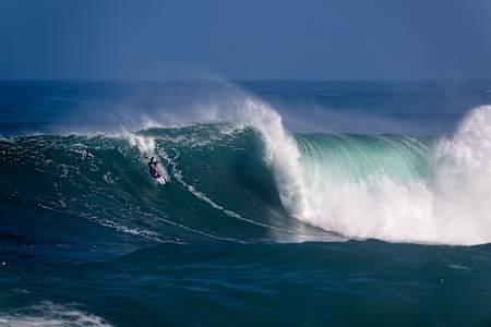 Kai Lenny during The Eddie at Waimea Bay in Haleiwa, Hawaii