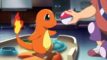 A promo image from Pokémon of Charmander.