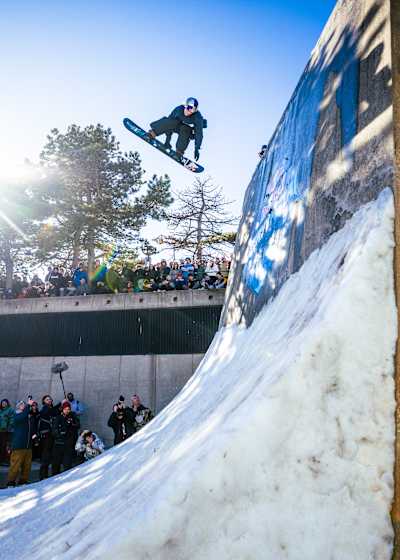 Luke Winkelmann hits a jump during Red Bull Heavy Metal 2023 in Detroit
