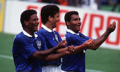 Le  footballeur brésilien Bebeto lors de la Coupe du monde de football 1994 au Pays-Bas.