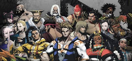 Line-up of characters from Street Fighter 6.
