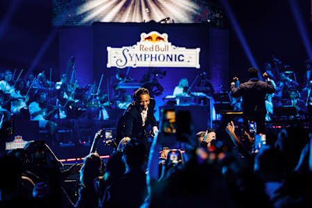An image of Metro Boomin at Red Bull Symphonic in Los Angeles.