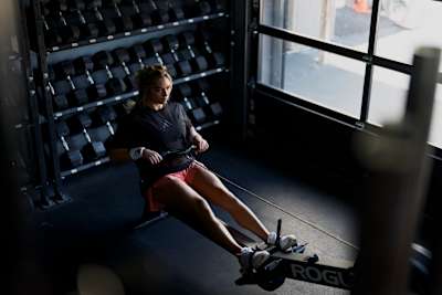  Haley Adams trains on the rowing machine in Nashville, Tennessee, USA in, 2026. 