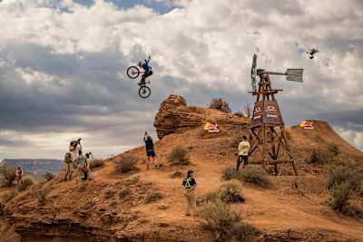 Kade Edwards rides during men’s finals at Red Bull Rampage in Virgin, Utah, USA on October 10, 2026, 2026.