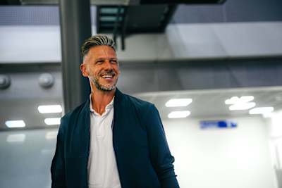 Der neue RB Leipzig-Coach Martín Demichelis bei seiner Ankunft in Leipzig.