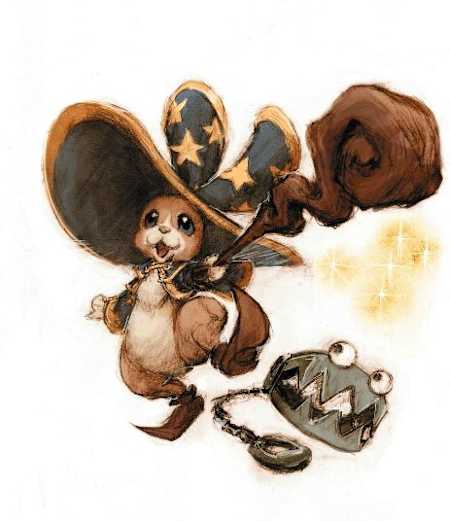 Ein Hase mit Zauberhut und Stab