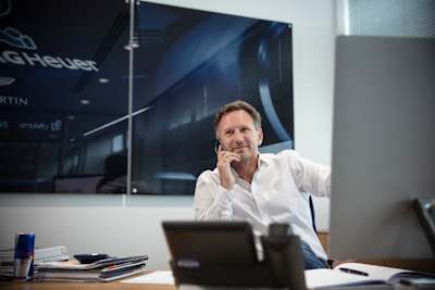 Christian Horner en la Red Bull Racing Factory en Milton Keynes, Reino Unido, en 2020.