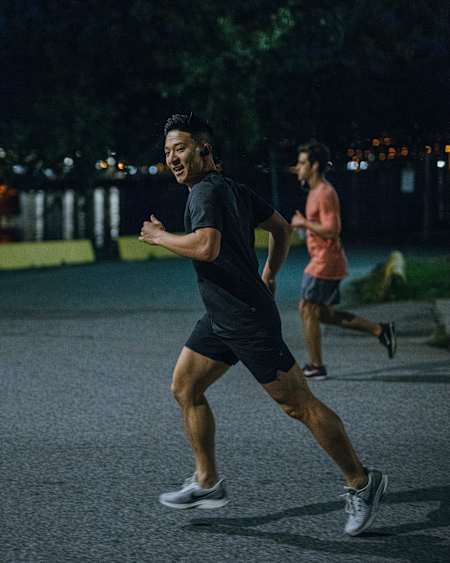 Andrew Cho seen during the sixth edition of the Wings for Life World Run - App Run in Vancouver, Canada on May 5, 2019. Cho completed the 2019 Wings For Life World Run with an impressive 12.9 km