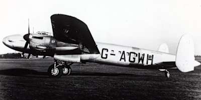 A black and white photograph of the plane Star Dust