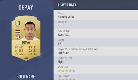Memphis Depay in FIFA 19