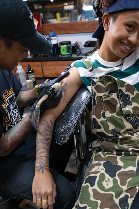 Margielyn Didal visits a Cebu City tattooist