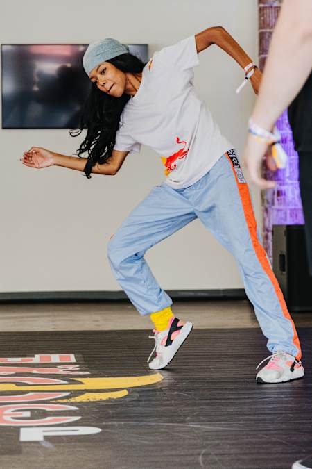 Angyil at a workshop at Red Bull BC One National Finals in Orlando, FL